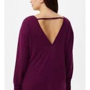 Torrid V-Neck Long Sleeve Women's Top - Plum